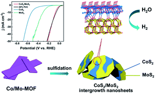 Graphical abstract: In-plane intergrowth CoS2/MoS2 nanosheets: binary metal–organic framework evolution and efficient alkaline HER electrocatalysis