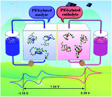 Graphical abstract: All-PEGylated redox-active metal-free organic molecules in non-aqueous redox flow battery