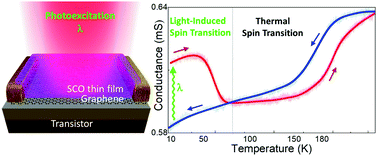 Graphical abstract: Electrical read-out of light-induced spin transition in thin film spin crossover/graphene heterostructures