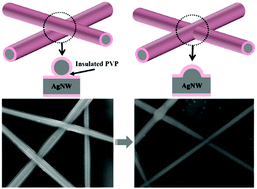 Graphical abstract: Overcoming the conductivity limit of insulator through tunneling-current junction welding: Ag@PVP core–shell nanowire for high-performance transparent electrode