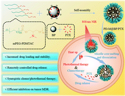 Graphical abstract: Black phosphorus assisted polyionic micelles with efficient PTX loading for remotely controlled release and synergistic treatment of drug-resistant tumors