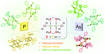 Graphical abstract: Homo- and hetero-metallophilicity-driven synthesis of highly emissive and stimuli-responsive Au(i)–Cu(i) double salts