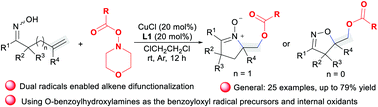 Graphical abstract: External-oxidant-free amino-benzoyloxylation of unactivated alkenes of unsaturated ketoximes with O-benzoylhydroxylamines