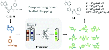 Graphical abstract: Deep learning-driven scaffold hopping in the discovery of Akt kinase inhibitors