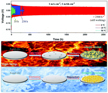 Graphical abstract: Low temperature induced highly stable Zn metal anodes for aqueous zinc-ion batteries