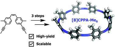 Graphical abstract: Scalable synthesis of [8]cycloparaphenyleneacetylene carbon nanohoop using alkyne metathesis