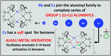 Graphical abstract: Rubidium and caesium aluminyls: synthesis, structures and reactivity in C–H bond activation of benzene