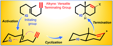 Graphical abstract: Cationic cyclization reactions with alkyne terminating groups: a useful tool in biomimetic synthesis