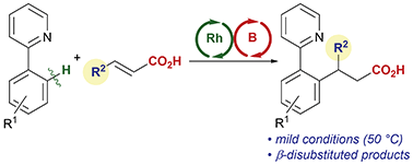 Graphical abstract: Cp*Rh(iii)/boron hybrid catalysis for directed C–H addition to β-substituted α,β-unsaturated carboxylic acids
