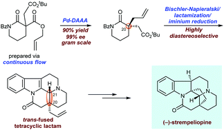 Graphical abstract: The total synthesis of (−)-strempeliopine via palladium-catalyzed decarboxylative asymmetric allylic alkylation