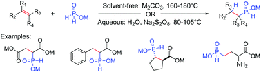 Graphical abstract: Hypophosphite addition to alkenes under solvent-free and non-acidic aqueous conditions