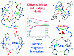 Graphical abstract: Tuneable structures and magnetic properties of pseudohalo-bridged dinuclear Ni(ii) complexes derived from {N4} and {N3O} donor ligands