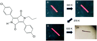 Graphical abstract: Chlorinated diketopyrrolopyrrole dye exhibits a three-step polymorphic transition with thermosalient effects