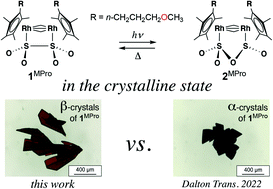Graphical abstract: Crystal polymorphism and crystalline-state photochromism of a rhodium dithionite complex with n-methoxypropyl moieties