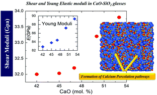 Graphical abstract: Insight into the structure–elastic property relationship of calcium silicate glasses: a multi-length scale approach