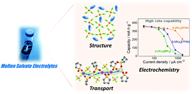 Graphical abstract: Solvate electrolytes for Li and Na batteries: structures, transport properties, and electrochemistry