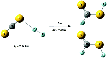 Graphical abstract: Preparation of FC(S)SF, FC(S)SeF and FC(Se)SeF through matrix photochemical reactions of F2 with CS2, SCSe, and CSe2