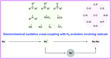 Graphical abstract: Recent advances in electrochemical oxidative cross-coupling with hydrogen evolution involving radicals