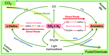 Graphical abstract: Towards the development of the emerging process of CO2 heterogenous hydrogenation into high-value unsaturated heavy hydrocarbons
