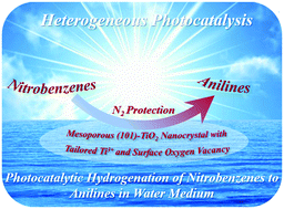 Graphical abstract: Mesoporous (101)-TiO2 nanocrystals with tailored Ti3+ and surface oxygen vacancies for boosting photocatalytic hydrogenation of nitrobenzenes