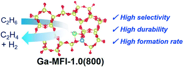 Graphical abstract: High-loading Ga-exchanged MFI zeolites as selective and coke-resistant catalysts for nonoxidative ethane dehydrogenation