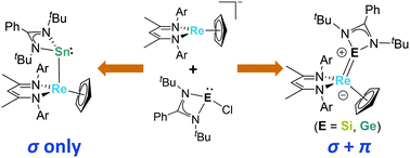Graphical abstract: σ or π? Bonding interactions in a series of rhenium metallotetrylenes