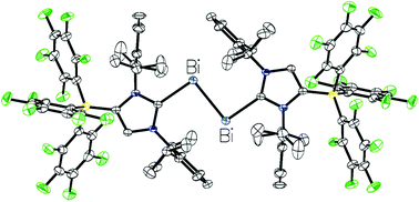 Graphical abstract: Stabilization of a bismuth–bismuth double bond by anionic N-heterocyclic carbenes