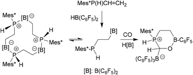 Graphical abstract: Reaction of carbon oxides with an ethylene-bridged PH/B Lewis pair