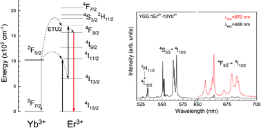 Graphical abstract: Stokes and upconverted luminescence in Er3+/Yb3+-doped Y3Ga5O12 nano-garnets