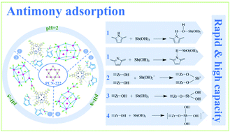 Graphical abstract: Investigation of antimony adsorption on a zirconium-porphyrin-based metal–organic framework