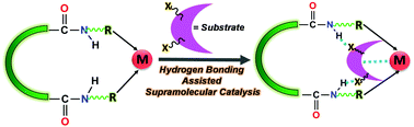 Graphical abstract: Supramolecular catalysis: the role of H-bonding interactions in substrate orientation and activation