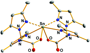 Graphical abstract: p-Block metal complexes with bis(pyrazol-1-yl)acetato ligands