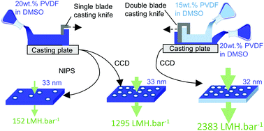 Graphical abstract: High-performance PVDF membranes prepared by the combined crystallisation and diffusion (CCD) method using a dual-casting technique: a breakthrough for water treatment applications