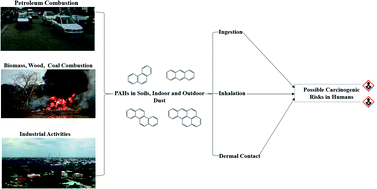 Graphical abstract: Distribution, sources and exposure risk of polycyclic aromatic hydrocarbons in soils, and indoor and outdoor dust from Port Harcourt city, Nigeria