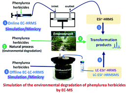 Graphical abstract: Electrochemistry-coupled to liquid chromatography-mass spectrometry-density functional theory as a new tool to mimic the environmental degradation of selected phenylurea herbicides