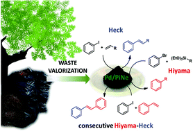 Graphical abstract: Valorisation of urban waste to access low-cost heterogeneous palladium catalysts for cross-coupling reactions in biomass-derived γ-valerolactone