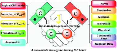 Graphical abstract: Cross-dehydrogenative coupling: a sustainable reaction for C–C bond formations