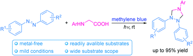 Graphical abstract: Visible-light-promoted decarboxylative addition cyclization of N-aryl glycines and azobenzenes to access 1,2,4-triazolidines