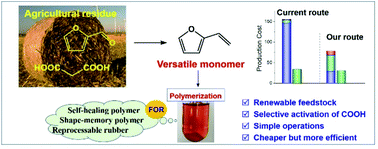 Graphical abstract: Synergistic decarboxylation over Ce-doped Na/SiO2 facilitating functionalized monomer production from furfural for manufacturing polymers