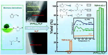 Graphical abstract: Promotion effects of PrPO4 for the hydrogenation transformation of biomass-derived compounds over Pr–Ni–P composites