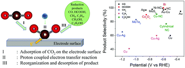 Graphical abstract: Designing electrode materials for the electrochemical reduction of carbon dioxide