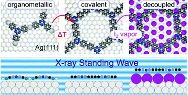 Graphical abstract: Evolution of adsorption heights in the on-surface synthesis and decoupling of covalent organic networks on Ag(111) by normal-incidence X-ray standing wave