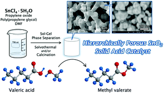 Graphical abstract: Designing hierarchical porosity in tin oxide monoliths and their application as a solid acid catalyst