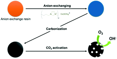 Graphical abstract: Precisely controlled synthesis of Co/N species containing porous carbon for oxygen reduction reaction via anion exchange and CO2 activation