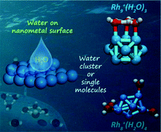 Graphical abstract: Interactions between water and rhodium clusters: molecular adsorption versus cluster adsorption