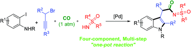 Graphical abstract: One-pot multi-step cascade protocols toward β-indolyl sulfoximidoyl amides via intermolecular trapping of an α-indolylpalladium complex by CO