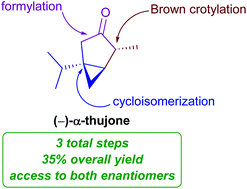 Graphical abstract: A three-step enantioselective synthesis of (+)- and (−)-α-thujone