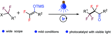 Graphical abstract: Photoredox-catalyzed redox-neutral difluoroalkylation to construct perfluoroketones with difluoroenoxysilanes