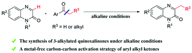 Graphical abstract: Metal-free alkylation of quinoxalinones with aryl alkyl ketones