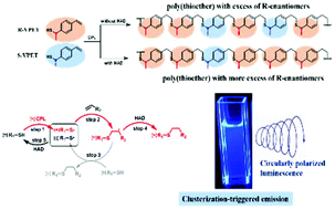 Graphical abstract: Improved enantioselectivity in thiol–ene photopolymerization of sulphur-containing polymers with circularly polarized luminescence